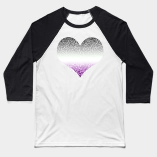 Ombré asexuality colours and white swirls doodles heart Baseball T-Shirt